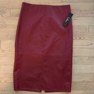 Lulus Faux Leather Skirt Deep Red